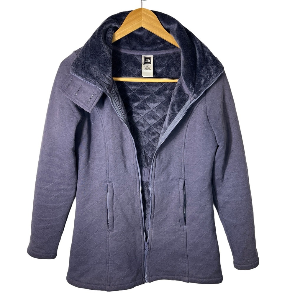 The North Face Women's Small Purple Fleece Quilted Full Zip Jacket